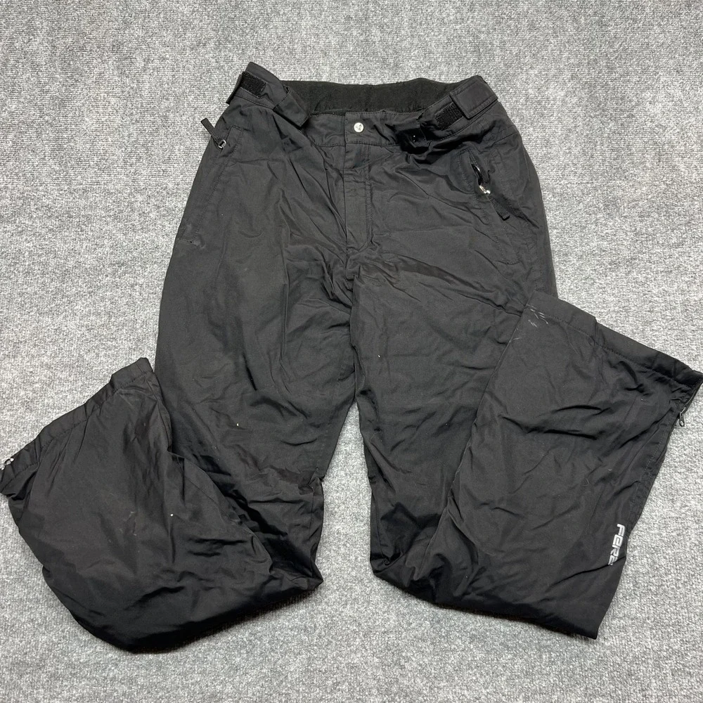 FERA Snow Pants Mens 32x32 Black Insulated Ski Adjustable Waist Zip Hem Pockets